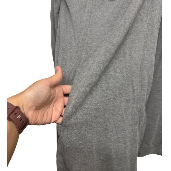 Lululemon Athletica Gray Cowl Neck Wrap Cardigan Jacket Women’s Size 10 Pockets - Picture 2 of 7